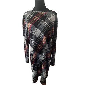 Bombom gray black and red U.S.A. plaid dress size M